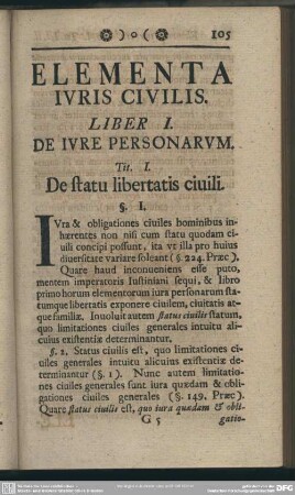 Liber I. De Iure Personarum