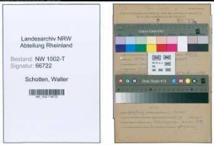 Entnazifizierung Walter Schotten , geb. 13.05.1921 (Installateur)