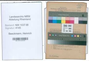 Entnazifizierung Heinrich Beeckmann , geb. 03.07.1896 (Lehrer)