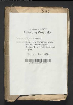Ausweisung der Zuschläge in der Vogtei Recke