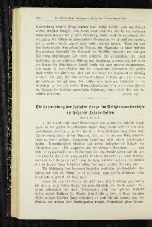 ¬Die¬ Behandlung der sozialen Frage im Religionsunterrichte an höheren Lehranstalten