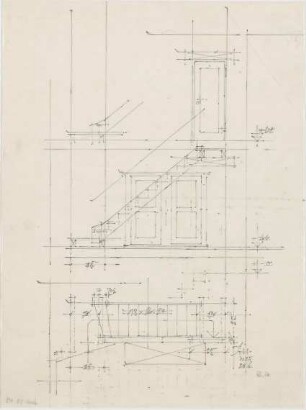 Döllgast, Hans; Verschiedenes - Treppe (Schnitt; Grundriss)