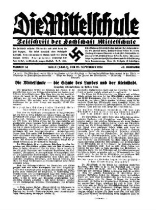 Die Mittelschule - die Schule des Landes und der Kleinstadt : organische Schulgestaltung im Dritten Reich