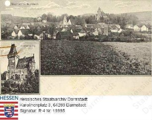 Züschen, Panorama und Ausschnitt mit Garvensburg