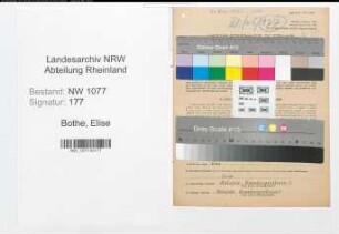 Entnazifizierung Elise Bothe , geb. 15.11.1891 ()