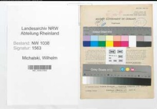 Entnazifizierung Wilhelm Michalski , geb. 31.12.1896 (Rundfunkmechaniker)