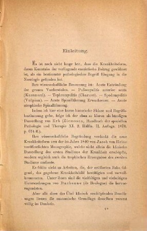 Beitrag zur Kenntniss der Poliomyelitis anterior bei Erwachsenen : Inaug.-Diss.