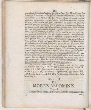 Cap. III. De Morbis Abdominis.