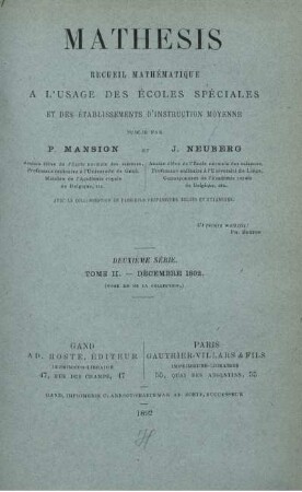 DEUXIÈME SÈRIE. TOME II - ANNÉE 1892.