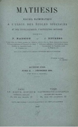 DEUXIÈME SÈRIE. TOME II - ANNÉE 1892.