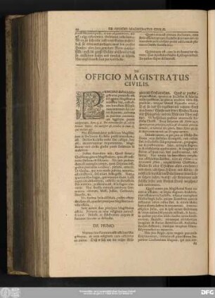 De Officio Magistratus Civilis.