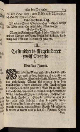 175-194, III. Gesundheits-Regeln derer zwoelff Monathe.