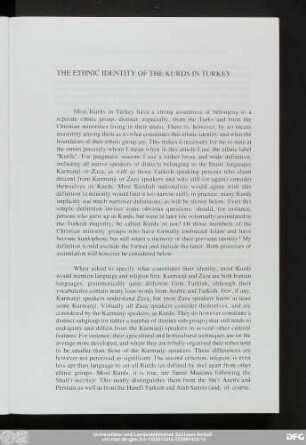 The Ethnic Identity Of The Kurds In Turkey