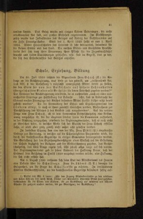 Schule, Erziehung, Bildung