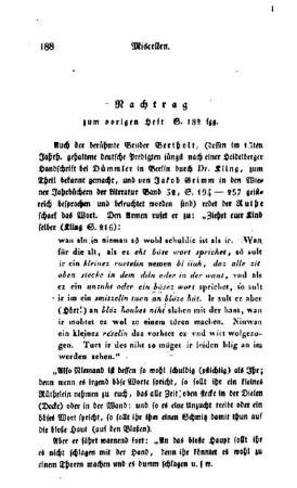 Nachtrag zum vorigen Heft S. 182 fgg.