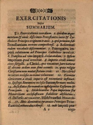 Exercitatio Politica, De Praerogativa Imperii Principis Protestantis
