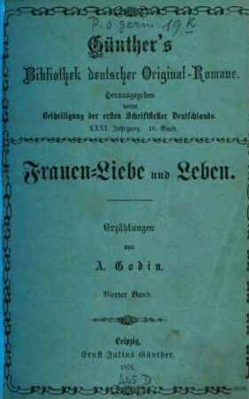 Frauen-Liebe und Leben : Erzählungen, 4