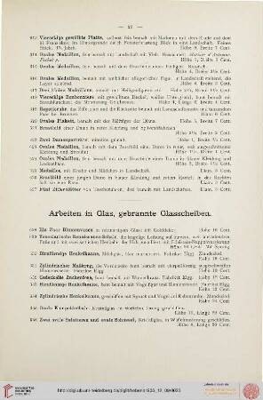 Arbeiten in Glas, gebrannte Glasscheiben (Nr. 628-727a)
