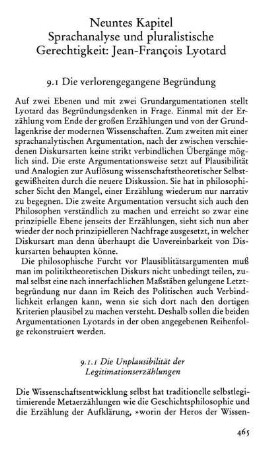 9.1 Die verlorengegangene Begründung