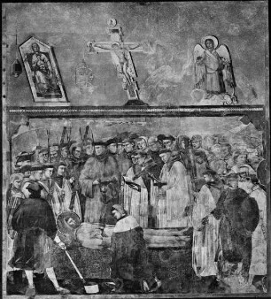 Franziskuslegende — Bekehrung des Ritters Hieronymus Assisi: Hieronymus überzeugt sich von der Echtheit der Stigmata