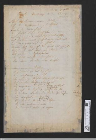 Die Wanderung - Homburg.H,1-4 : ohne die letzte Strophe; [StA 2,138/712]
