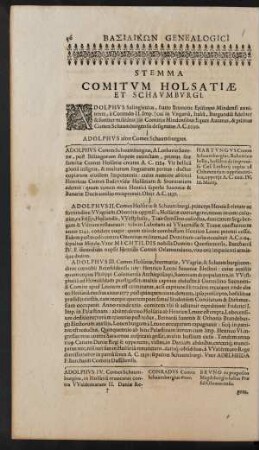 Stemma Comitum Holsatiae Et Schaumburgi.