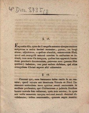 Commentationis hist. theol. de evangelio aeterno particula ..., III.