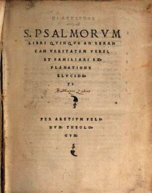 S. Psalmorum libri quinque