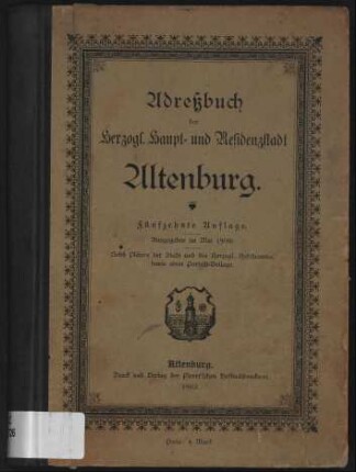 1900: Adressbücher Thüringer Städte : Altenburg