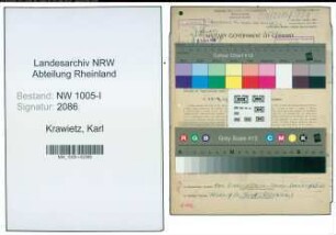 Entnazifizierung Karl Krawietz , geb. 06.11.1896 (Kaufm. Angestellter)