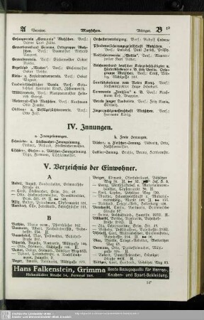 IV. Innungen