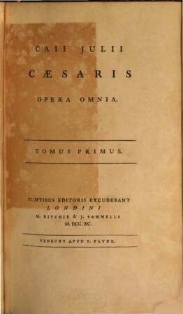 Caii Julii Caesaris Opera Omnia, 1