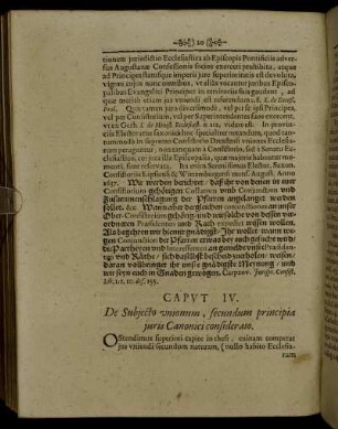Caput IV. De Subjecto unionum, secundum principia juris Canonici considerato.
