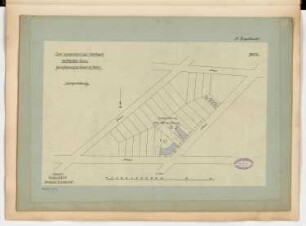 Bebauung der Vororte von Berlin Monatskonkurrenz Dezember 1893: Lageplan 1:1000; Maßstabsleiste