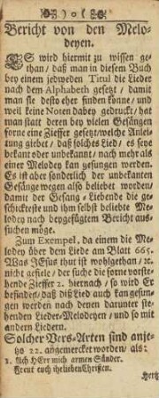 Bericht von den Melodeyen.