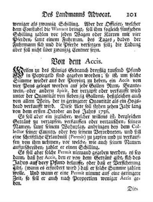 Von dem Accis.