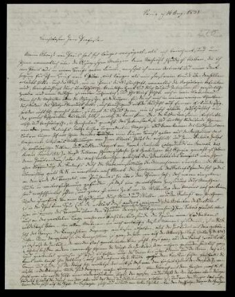 Nr. 270: Brief von Peter Wilhelm Forchhammer an Karl Otfried Müller, Paris, 19.8.1831