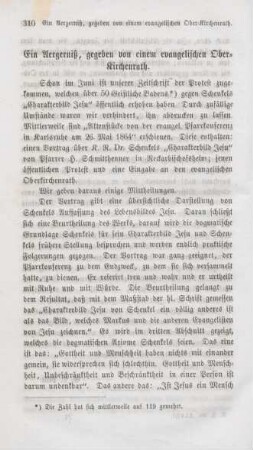 310-323 Ein Aergerniß : gegeben von einem evangelischen Ober-Kirchenrath Quittung