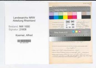 Entnazifizierung Alfred Koerner, geb. 14.12.1896 (Kriminalsekretaer)