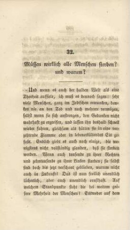 32. Muessen wirklich alle Menschen sterben? und warum?