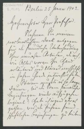 Brief an Unbekannt : 25.01.1902