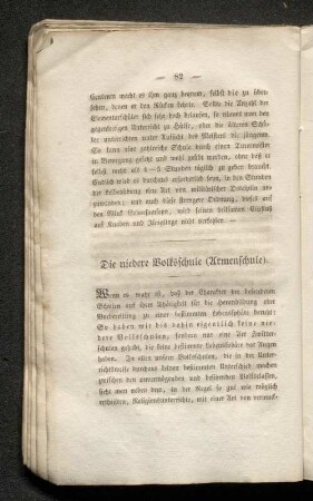 Die niedere Volkschule (Armenschule).