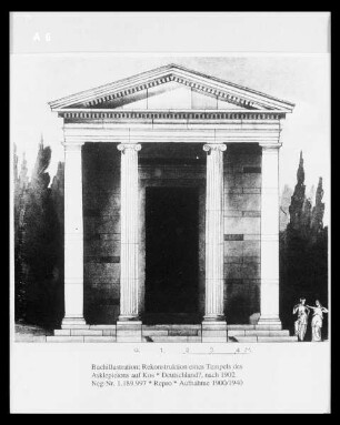 Buchillustration: Rekonstruktion eines Tempels des Asklepieions auf Kos