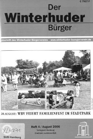 Heft 4 / August 2006 : Zeitschrift des Winterhuder Bürgervereins
