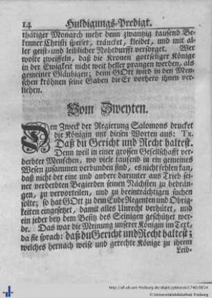 Vom Zweyten.