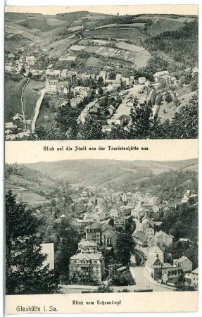 Glashütte. Blick vom Ochsenkopf / Touristenhütte