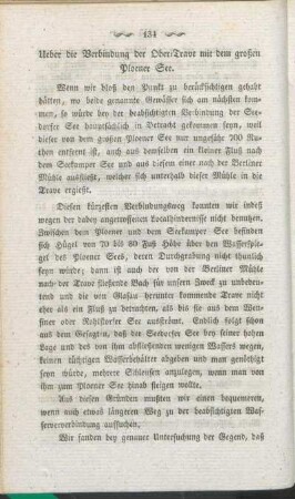 Ueber die Verbindung der Ober-Trave mit dem großen Ploener See.