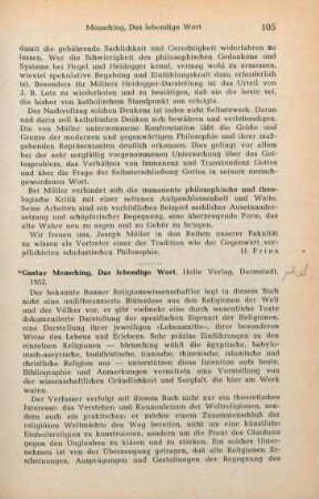 105-106 [Rezension] Das lebendige Wort