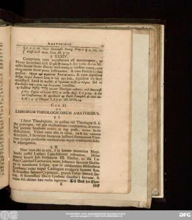 Cap. II. De Librorum Theologicorum Amatoribus.