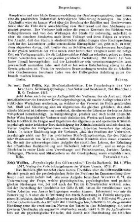 221-222, Erich Wulffen. Psychologie des Giftmordes. 1917